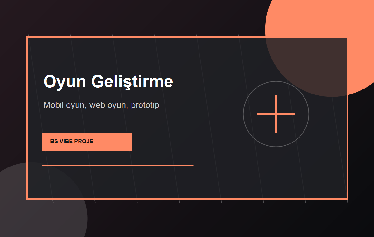 Oyun geliştirme proje alanı